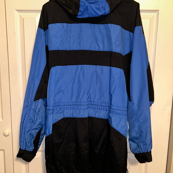 Vintage Edelweiss Blue & Black Ski Snowboard Coat XL - Picture 7 of 10